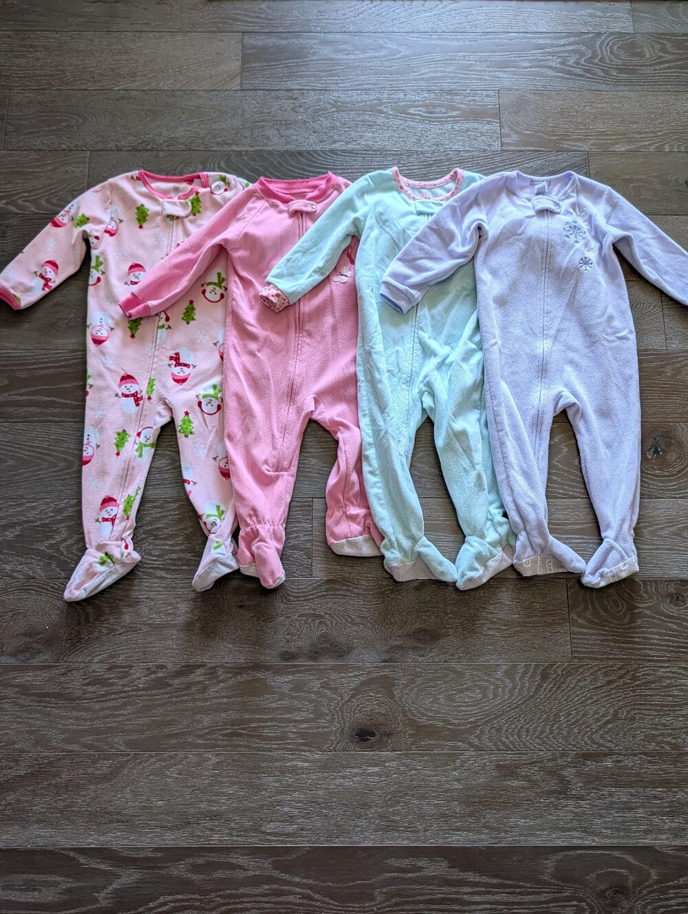 Carter's Fleece One-Piece Footie Pajamas Set of 4 Size 18 Months